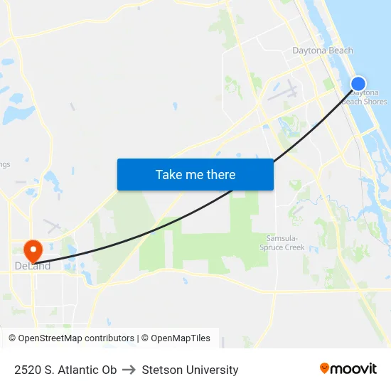 2520 S. Atlantic Ob to Stetson University map