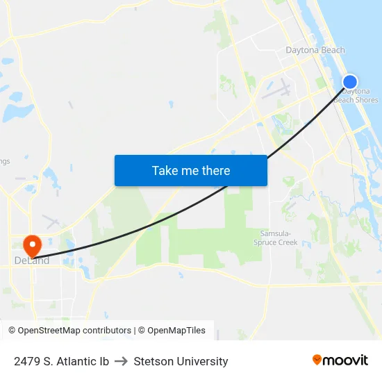 2479 S. Atlantic Ib to Stetson University map