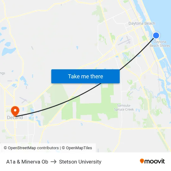 A1a & Minerva Ob to Stetson University map