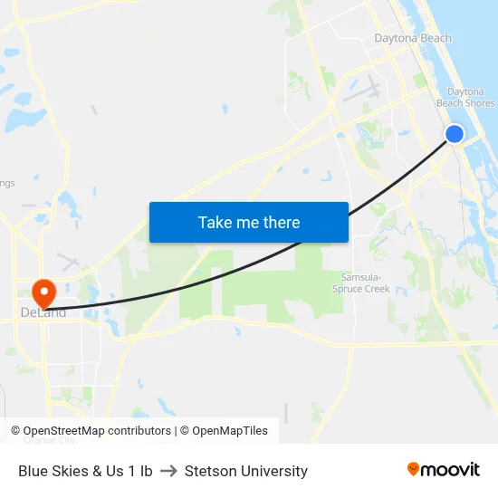 Blue Skies & Us 1 Ib to Stetson University map