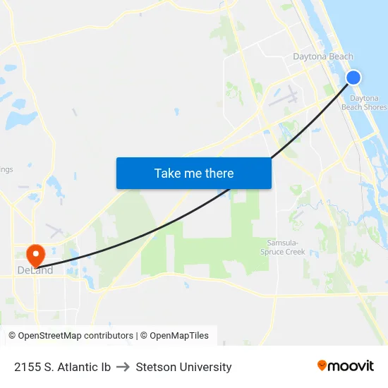 2155 S. Atlantic Ib to Stetson University map