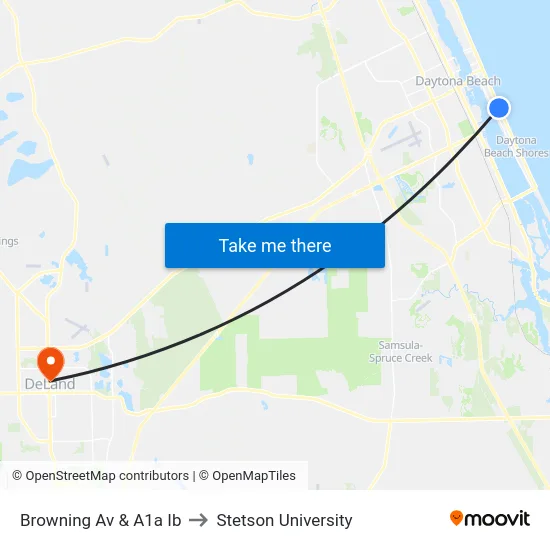 Browning Av & A1a Ib to Stetson University map