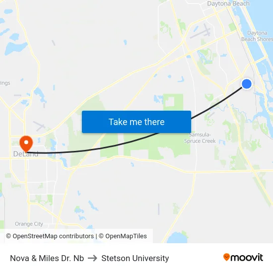 Nova & Miles Dr. Nb to Stetson University map