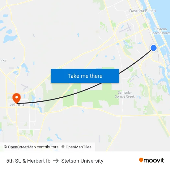 5th St. & Herbert Ib to Stetson University map