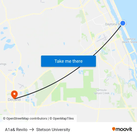 A1a& Revilo to Stetson University map