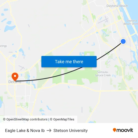 Eagle Lake & Nova Ib to Stetson University map