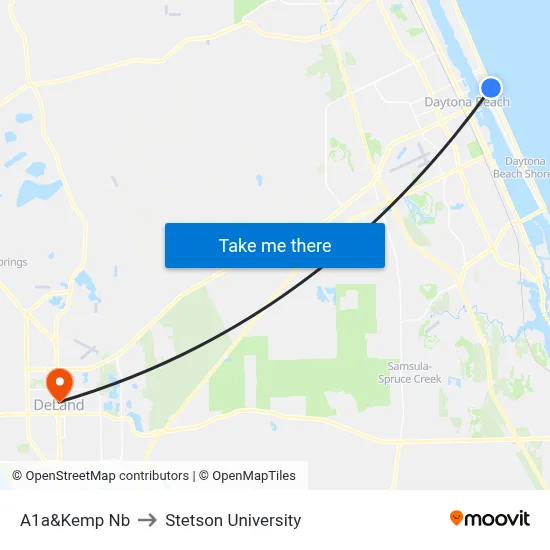 A1a&Kemp  Nb to Stetson University map