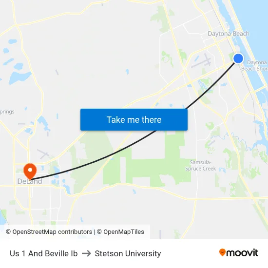 Us 1 And Beville Ib to Stetson University map