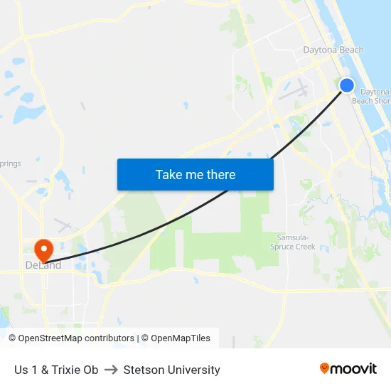 Us 1 & Trixie Ob to Stetson University map