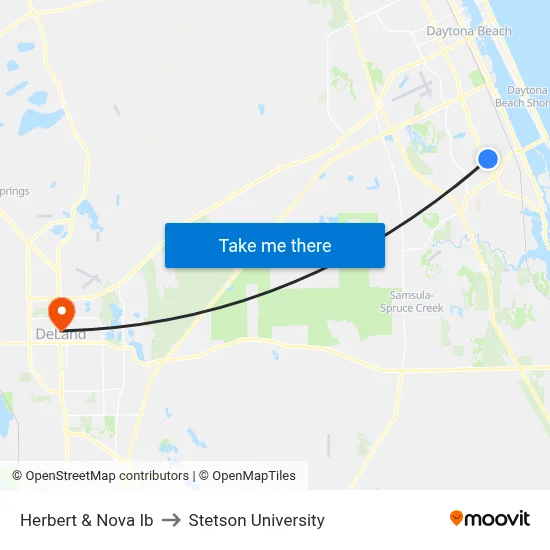 Herbert & Nova Ib to Stetson University map