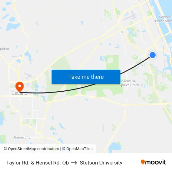 Taylor Rd. & Hensel Rd. Ob to Stetson University map
