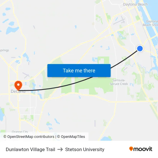 Dunlawton  Village Trail to Stetson University map