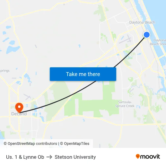 Us. 1 & Lynne Ob to Stetson University map