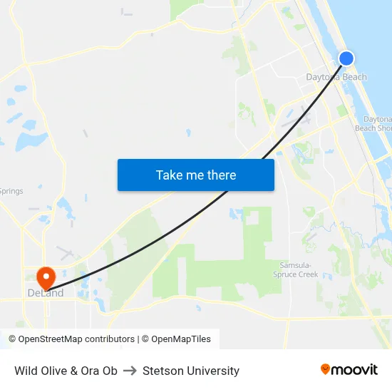 Wild Olive & Ora Ob to Stetson University map