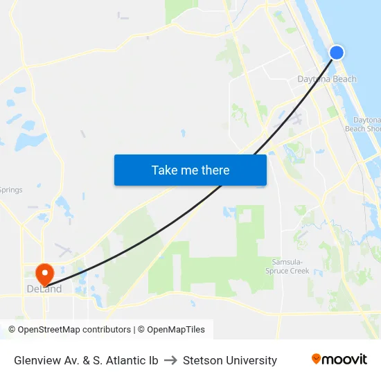 Glenview Av. & S. Atlantic Ib to Stetson University map