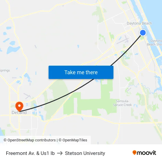 Freemont Av. & Us1 Ib to Stetson University map