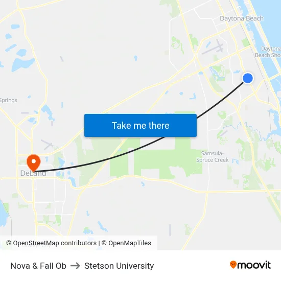 Nova & Fall Ob to Stetson University map