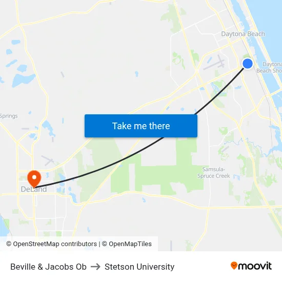 Beville & Jacobs Ob to Stetson University map
