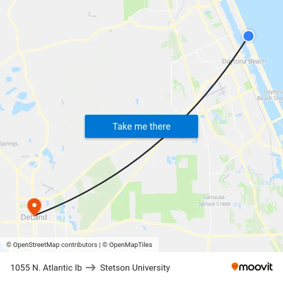 1055 N. Atlantic Ib to Stetson University map