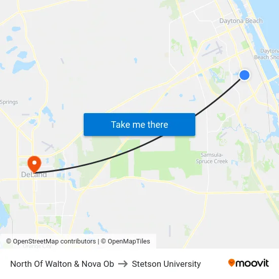 North Of Walton & Nova Ob to Stetson University map