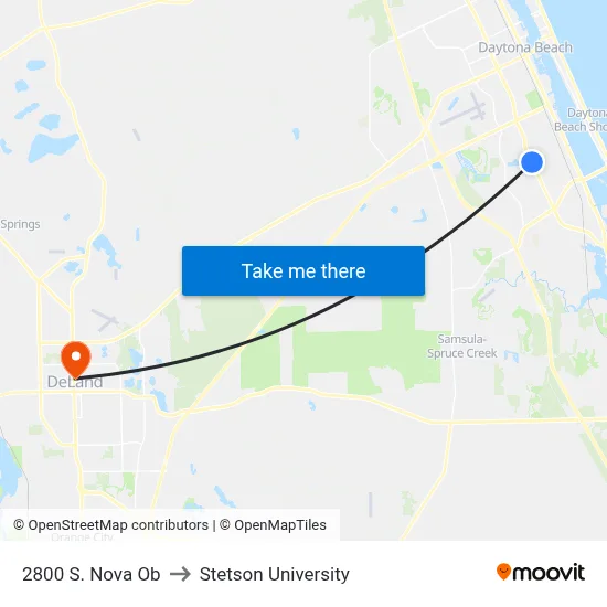 2800 S. Nova Ob to Stetson University map