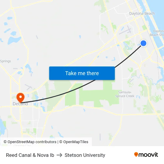 Reed Canal & Nova Ib to Stetson University map