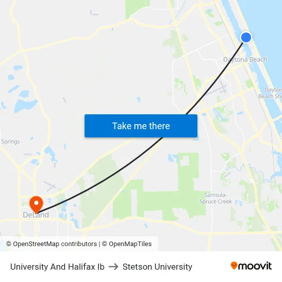 University And Halifax Ib to Stetson University map