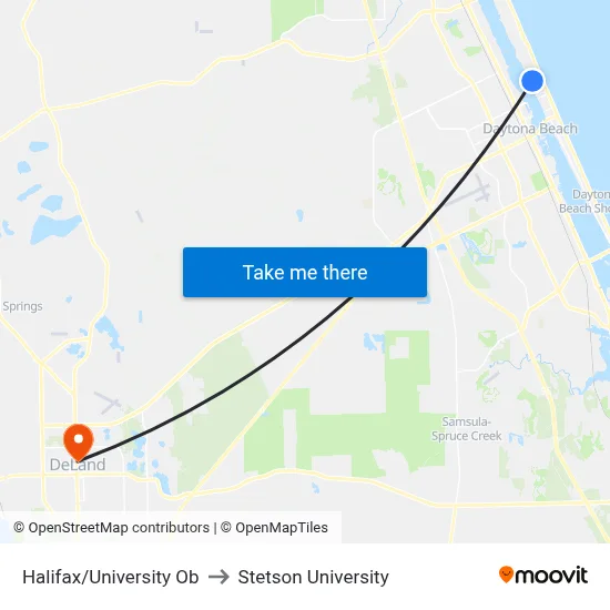Halifax/University Ob to Stetson University map