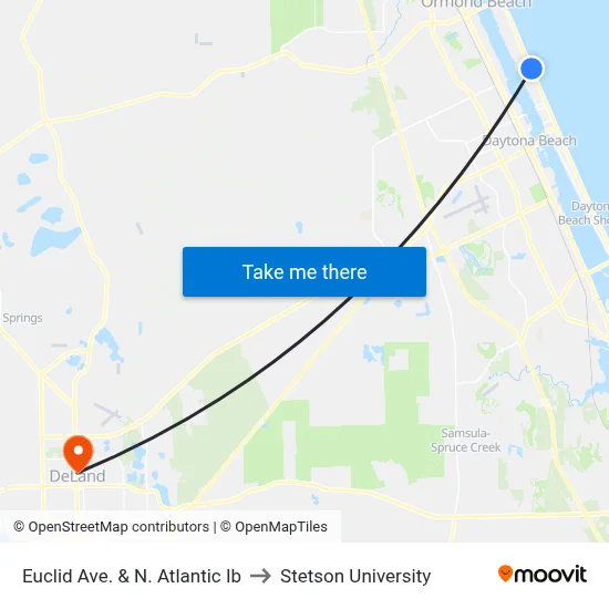Euclid Ave. & N. Atlantic Ib to Stetson University map