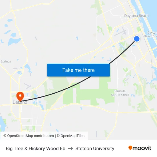 Big Tree & Hickory Wood Eb to Stetson University map