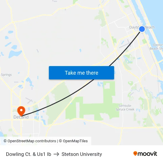 Dowling Ct. & Us1 Ib to Stetson University map