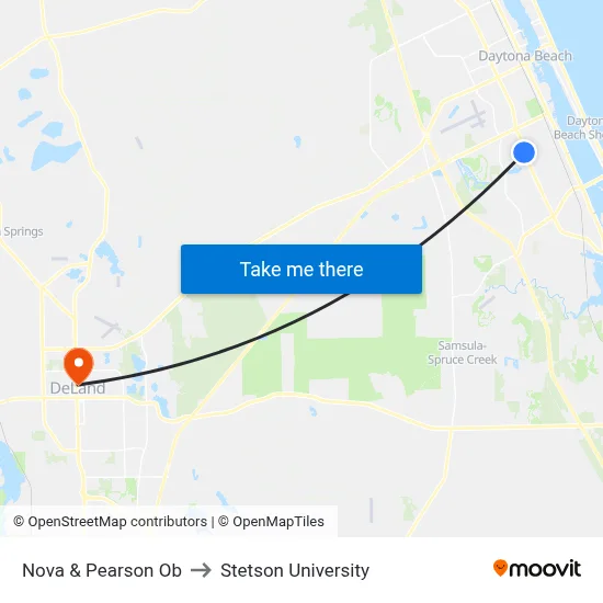 Nova & Pearson Ob to Stetson University map