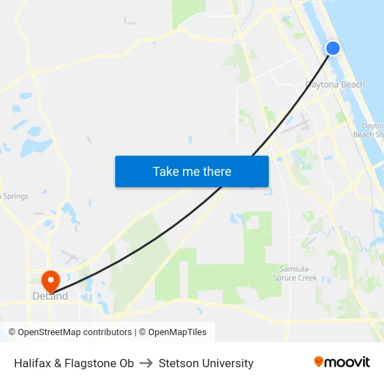 Halifax & Flagstone Ob to Stetson University map