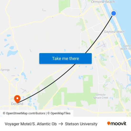 Voyager Motel/S. Atlantic Ob to Stetson University map