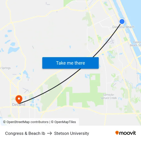 Congress & Beach Ib to Stetson University map