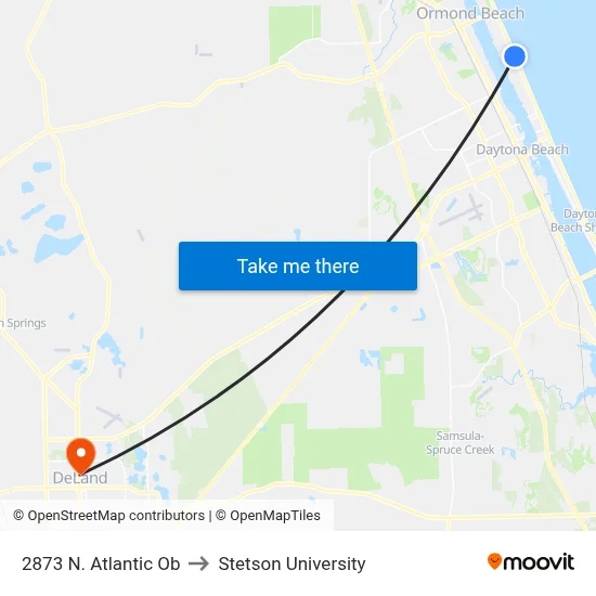 2873 N. Atlantic  Ob to Stetson University map