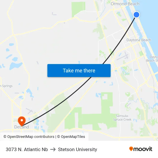 3073 N. Atlantic Nb to Stetson University map