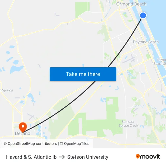 Havard & S. Atlantic Ib to Stetson University map