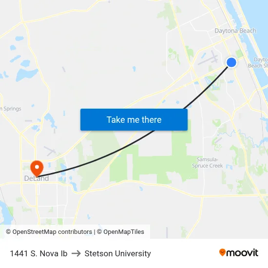 1441 S. Nova Ib to Stetson University map