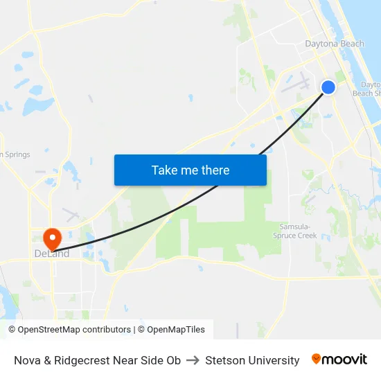 Nova & Ridgecrest Near Side Ob to Stetson University map