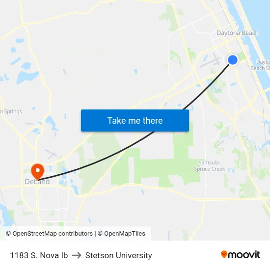 1183 S. Nova Ib to Stetson University map
