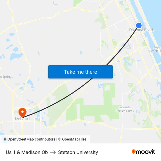 Us 1 & Madison Ob to Stetson University map