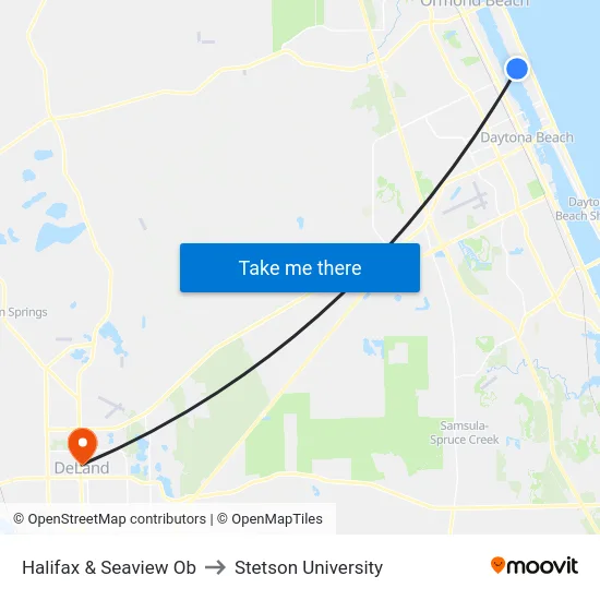 Halifax & Seaview Ob to Stetson University map