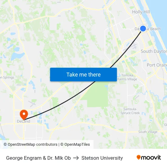 George Engram & Dr. Mlk Ob to Stetson University map
