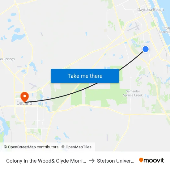 Colony In the Wood& Clyde Morris Ib to Stetson University map