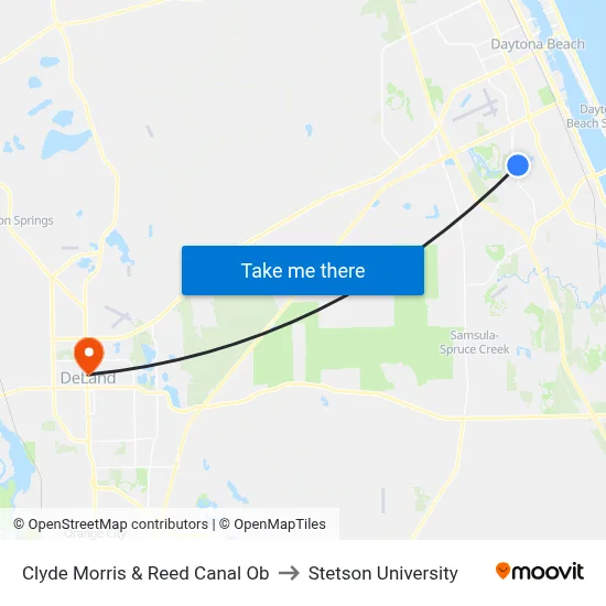 Clyde Morris & Reed Canal Ob to Stetson University map