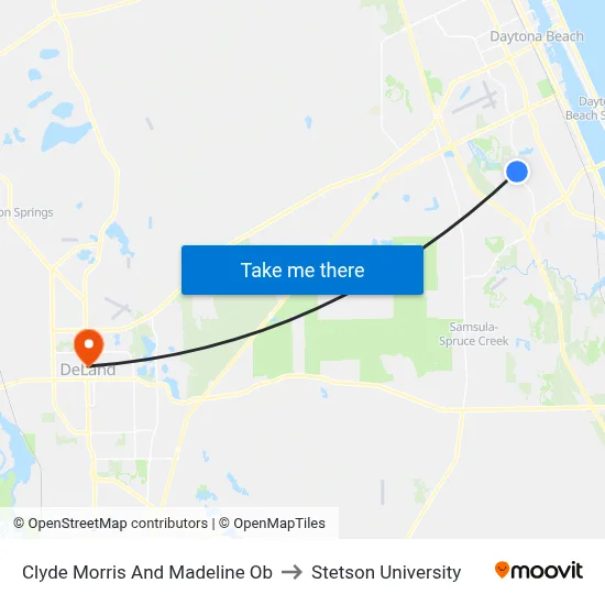 Clyde Morris And Madeline Ob to Stetson University map