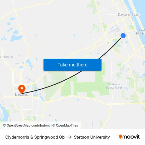 Clydemorris & Springwood Ob to Stetson University map