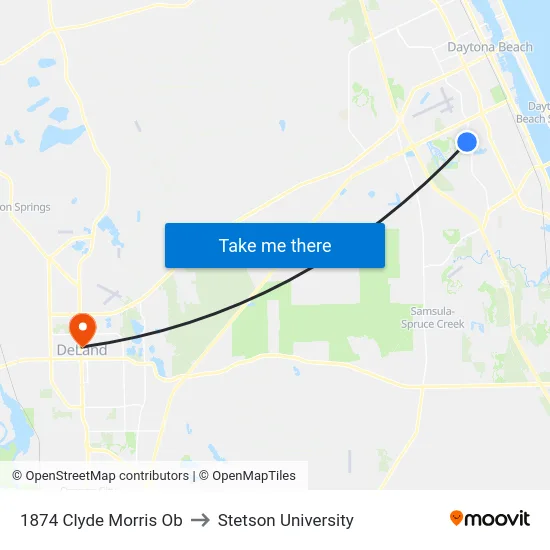 1874 Clyde Morris Ob to Stetson University map