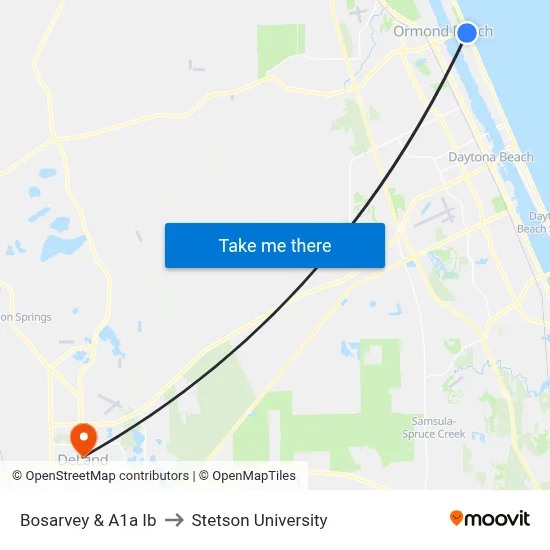 Bosarvey & A1a Ib to Stetson University map